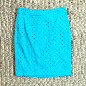 Turquoise Eyelet Ann Taylor Skirt